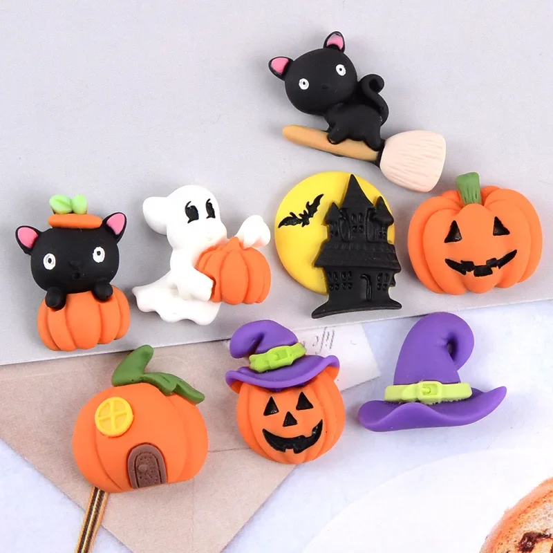 Resin Halloween Accessories, Flat Back Cabochon Embellishments for Scrapbooking, DIY Decoration Crafts, Party Supplies, 10Pcs