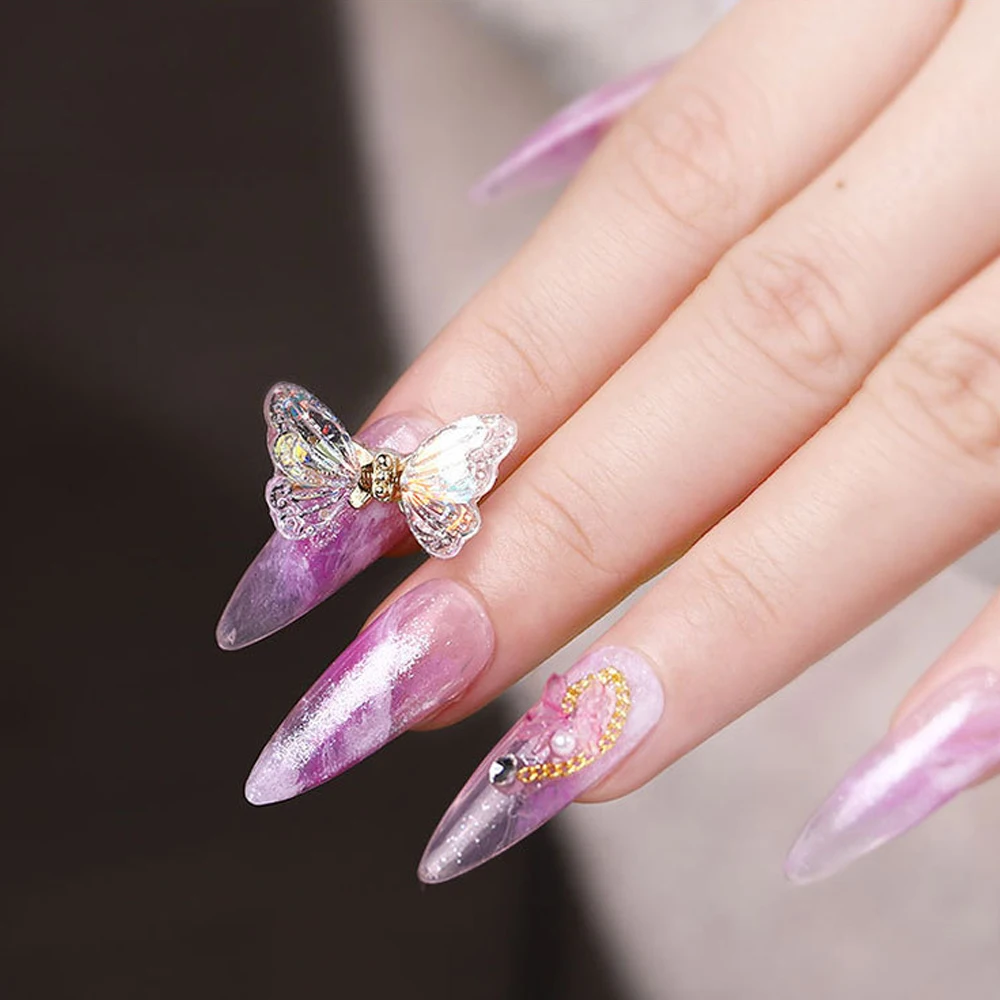 Charms glänzende Zirkon Aurora Schmetterling Schmetterling Nail Art Maniküre Schmuck Nail Art Dekorationen Nagel Strass