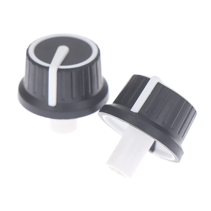 2PCS New Rubber25 * 25.5MM Encoder rotativo in gomma bianca e nera potenziometri con manopola a mezzo albero per manopole con interruttore del Volume