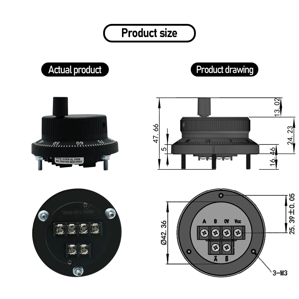 البلاستيك عقارب CNC Pulser 61 مللي متر نبض 100 25 5 فولت 24 فولت 4Pin 6Pin دليل مولد نبضات عجلة اليد ماكينة بتحكم رقمي بالكمبيوتر الروتاري PLC التشفير #5