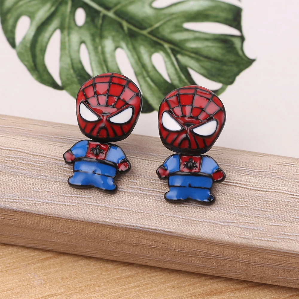 ديزني مارفل الخيال العلمي فيلم المنتقمون خارقة سبايدرمان أقراط شخصية الموضة بيتر بنجامين باركر أقراط هدايا لمحبي #3