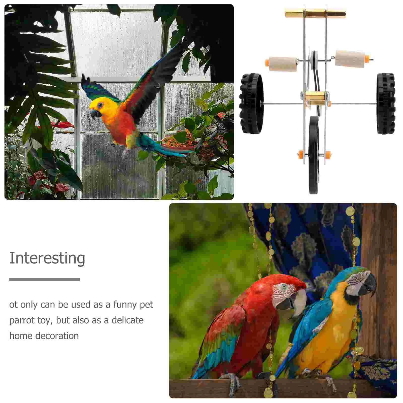 Parrot Bicycle Bird Bike Toy Interesting Funny Plaything Entertainment Training Pet