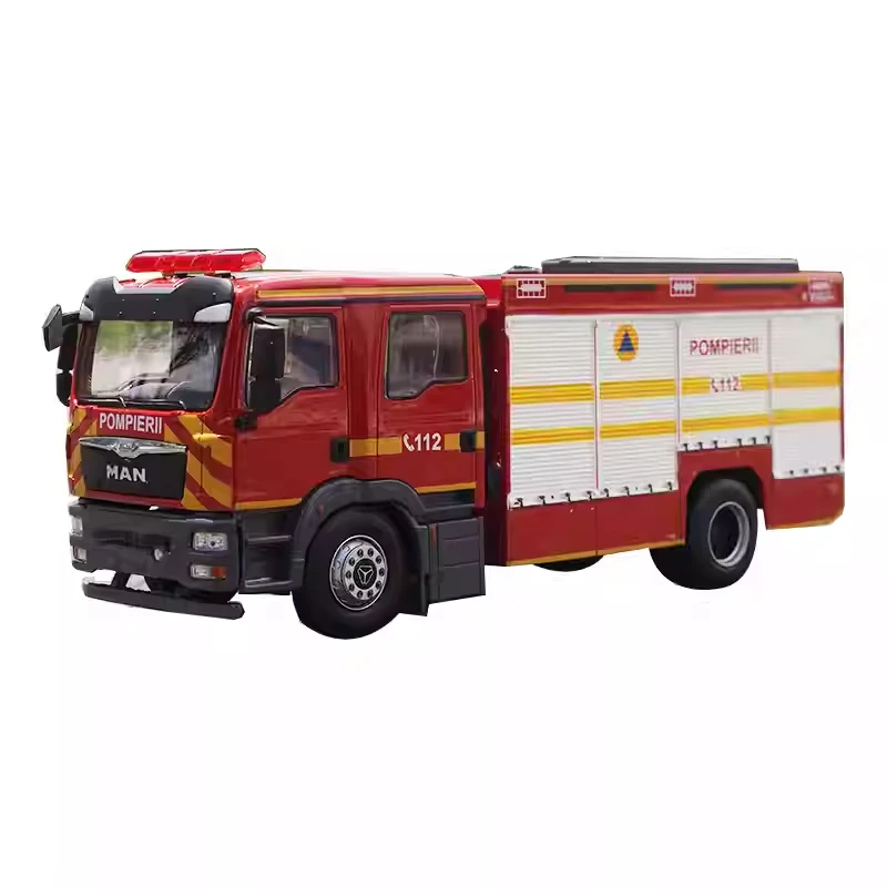 

Collectible 1:43 MAN JIEDA Rescue POMPIERII Foam Fire Truck Model, City Rescue Major Vehicles Alloy for Display,Collection