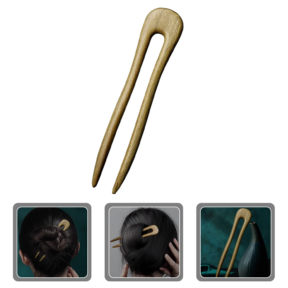 

Vintage Wooden U-Shaped Hairpin Bun Pin For Women Long Accessories Elegant French Fork Chignon Stick Decorative Hair Jewelry