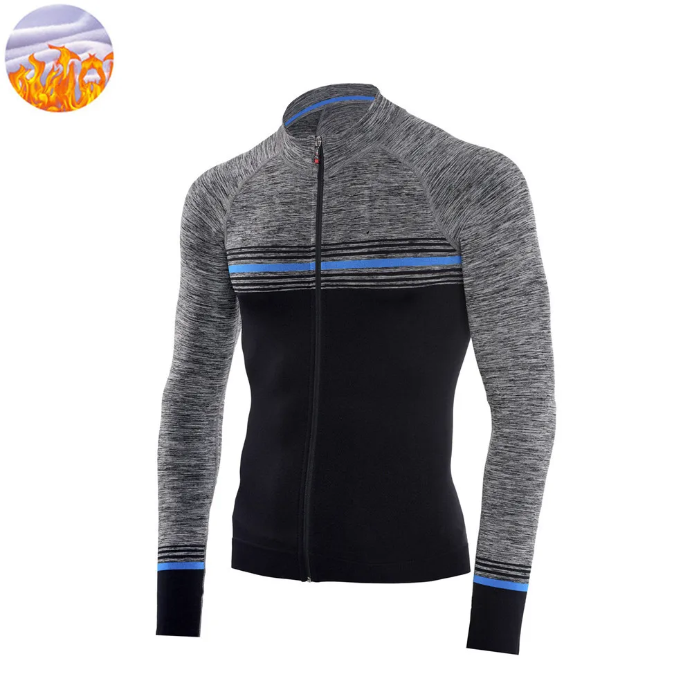 

2025 Team Cycling Clothing Winter Cycling Jersey Men Road Bike Shirt MTB Bicycle Thermal Fleece Long Sleeves Jacket Sportswear