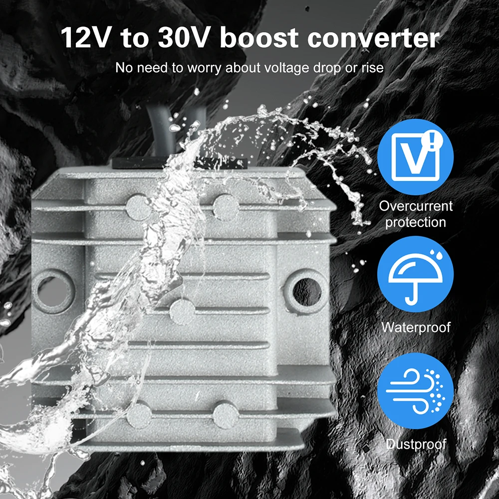 

Cigarette Lighter Power Adapter DC 12V/24V to 30V 3.5A Boost Converter Power Cord for RV Surveillance Boat
