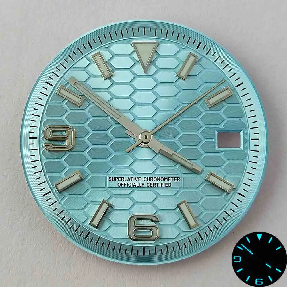 High Quality NH35/NH36 dial Watch dial S dial Blue luminous dial Suitable for NH35 NH36 movement watch accessories Watch repair