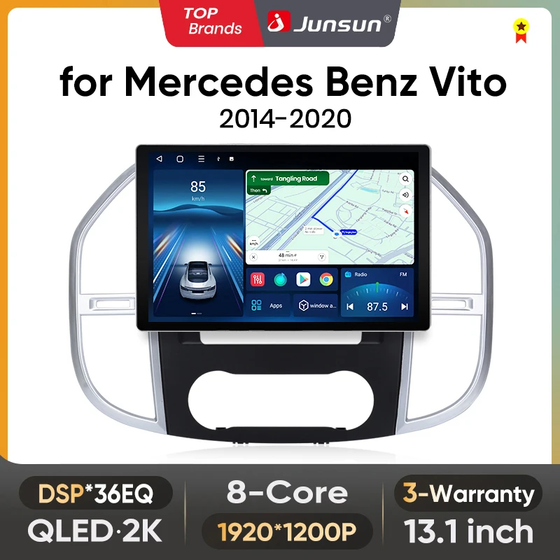 Junsun 13,1 Zoll QLED Android Wireless CarPlay Auto Autoradio Für Mercedes Benz Vito W447 2014-2020 Intelligente Systeme DSP SWC