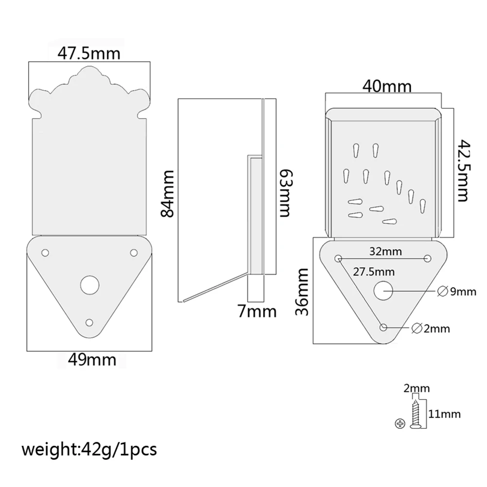 

Metal Triangle Mandolin Tailpiece Golden Guitar Parts Fast String Change Removable Coverplate Durable Tone Enhancement Easy