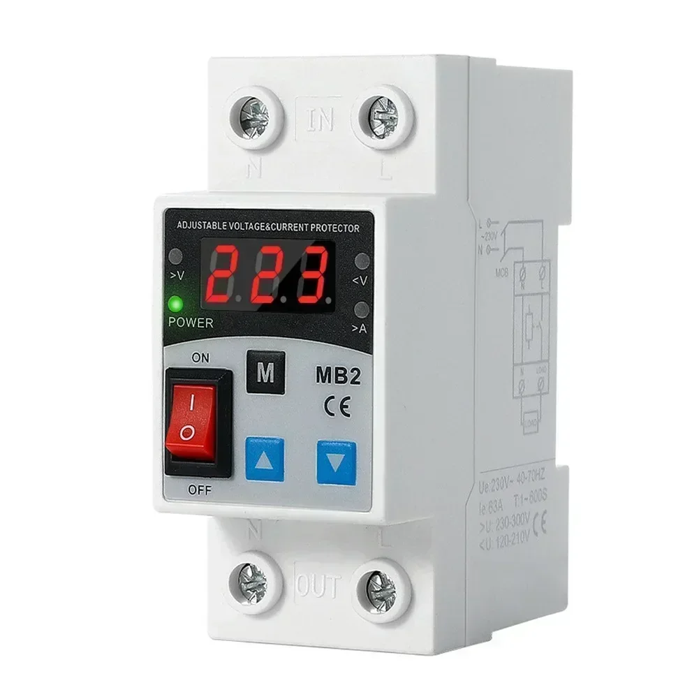 Reliable 220V Current Limiting Protector Featuring Delay Protection 1~999S Compact Design and Multi Environment Monitoring