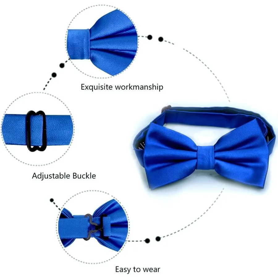 Conjunto formal masculino elegante, incluindo lenço de bolso com gravata borboleta e abotoaduras, perfeito para eventos BlackTie, casamentos e galas com