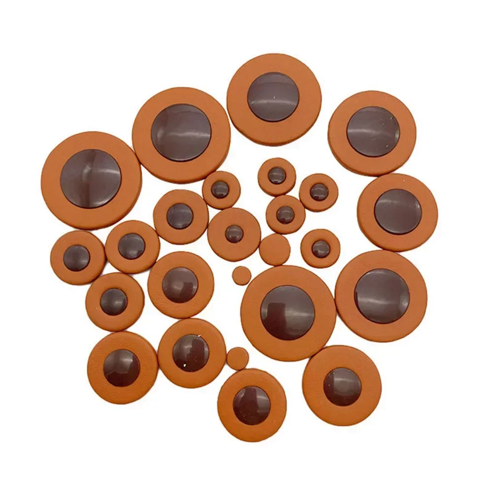 25 PCS Eb High Quality For Alto Sax Leather Pads 14 Sizes E-flat Replacement Midrange Saxophone Hole Pad Accessories Brown