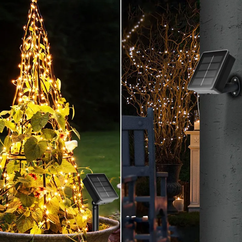 Solar Outdoor Light Garland Waterproof Garden Decoration Solar Powered Garland 8 Flashing Modes Christmas Street Fairy Lights