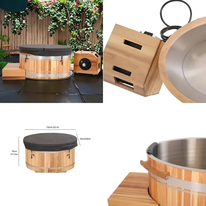 Smart Wi-Fi Control Modern 304 Stainless Steel Outdoor Portable Ice Bath Cold Plunge Pool with Cooler