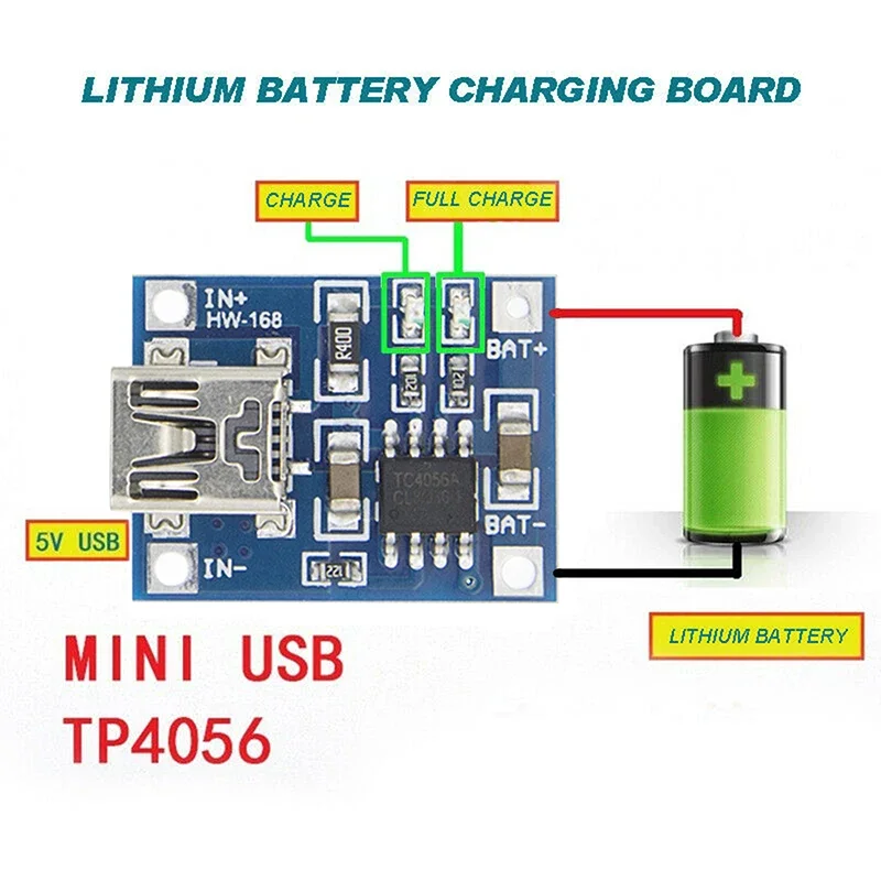 

Micro USB 1A 18650 TP4056 Lithium Battery Charging Board with Protection Charger Module Charging Board Module 30pcs