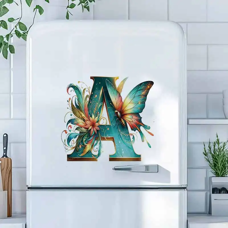 A-Z Butterfly Letter Sticker Bathroom Toilet Decoration Living Room Cabinet Refrigerator Home Decoration Decal Sticker