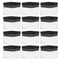 12pcs Transparent Plastic Square Box Mineral Specimen Collection Box Storage Box
