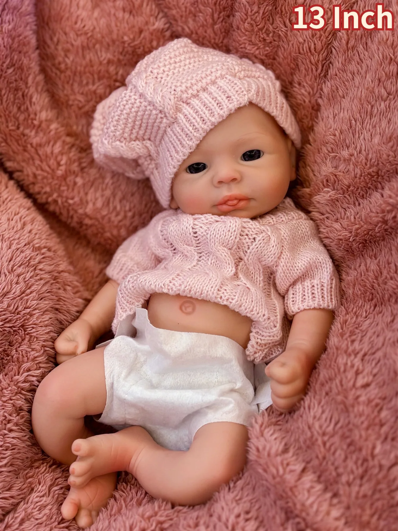 13 Inch Silicone Doll Girl Handmade bebe Newborn Doll For Children Birthday Gifts Soft Touch Baby