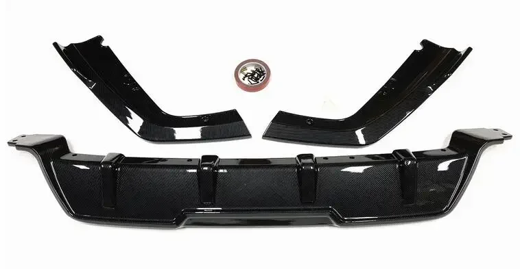 3PCS/SET ABS CARBON REAR BUMPER SPOILER LIP SPLITTERS DIFFUSER For BMW X6 G06 2019 2020 2021 2022