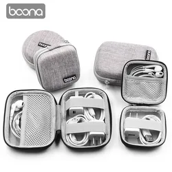 Boona Mini Headphone Case Earphone Bag Earbuds Box Storage for Memory Card Headset USB Cable Charger Organizer Storage Bag