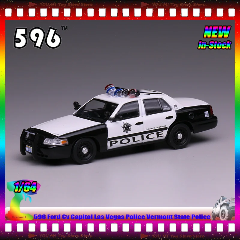 

Ford CV Capitol Las Vegas Police Vermont State Police, масштаб 1:64, модель автомобиля из сплава, коллекционная игрушка на заказ, подарок для моделирования фанатов