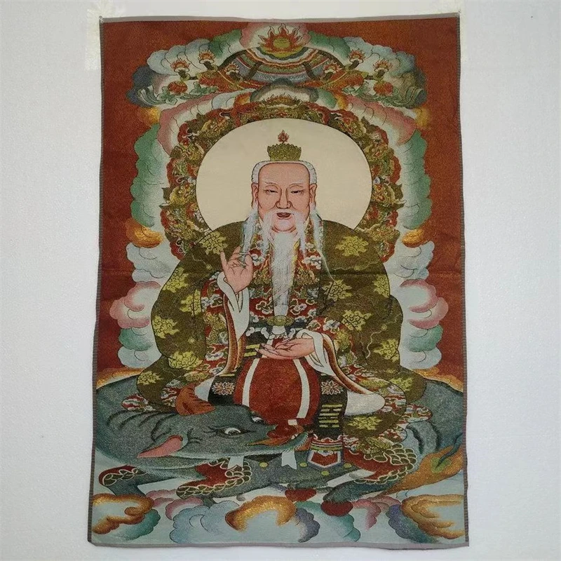 

Картина из парчовой вышивки Thangka, Taoist Sanqing, Shangqing, изысканное украшение для дома, благоприятный