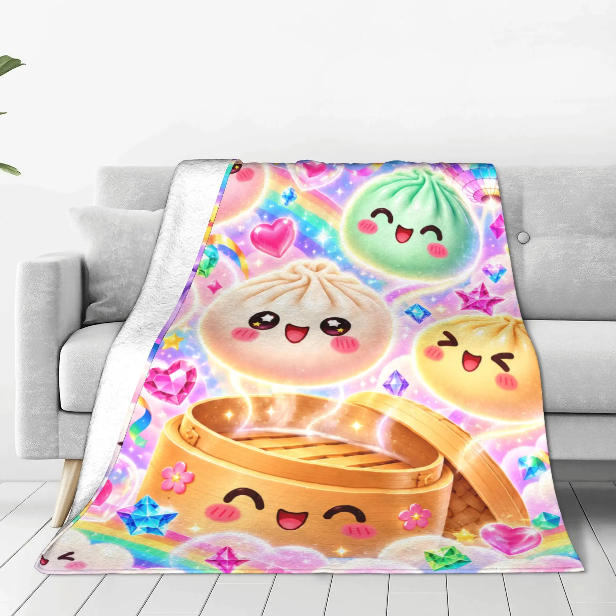 1PC dumplings floating in sky  Winter Blankets for Adults Bedding Home Interior Sofa Knee