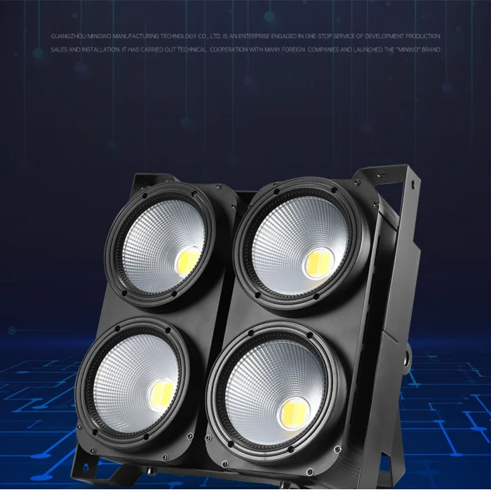 4 × 100 W COB-Publikums-DMX-Lichter, 4-Augen-COB-Verdunkelungslichter, LED, wird separat für Bühnenlichter für Disco-Partys und Aufführungen verwendet – Detail 1