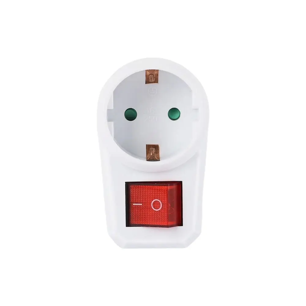 

2 PCS Shock-proof European Standard German Plug Adapter Extender Switch Power Conversion White Portable Socket Adapter Hotel