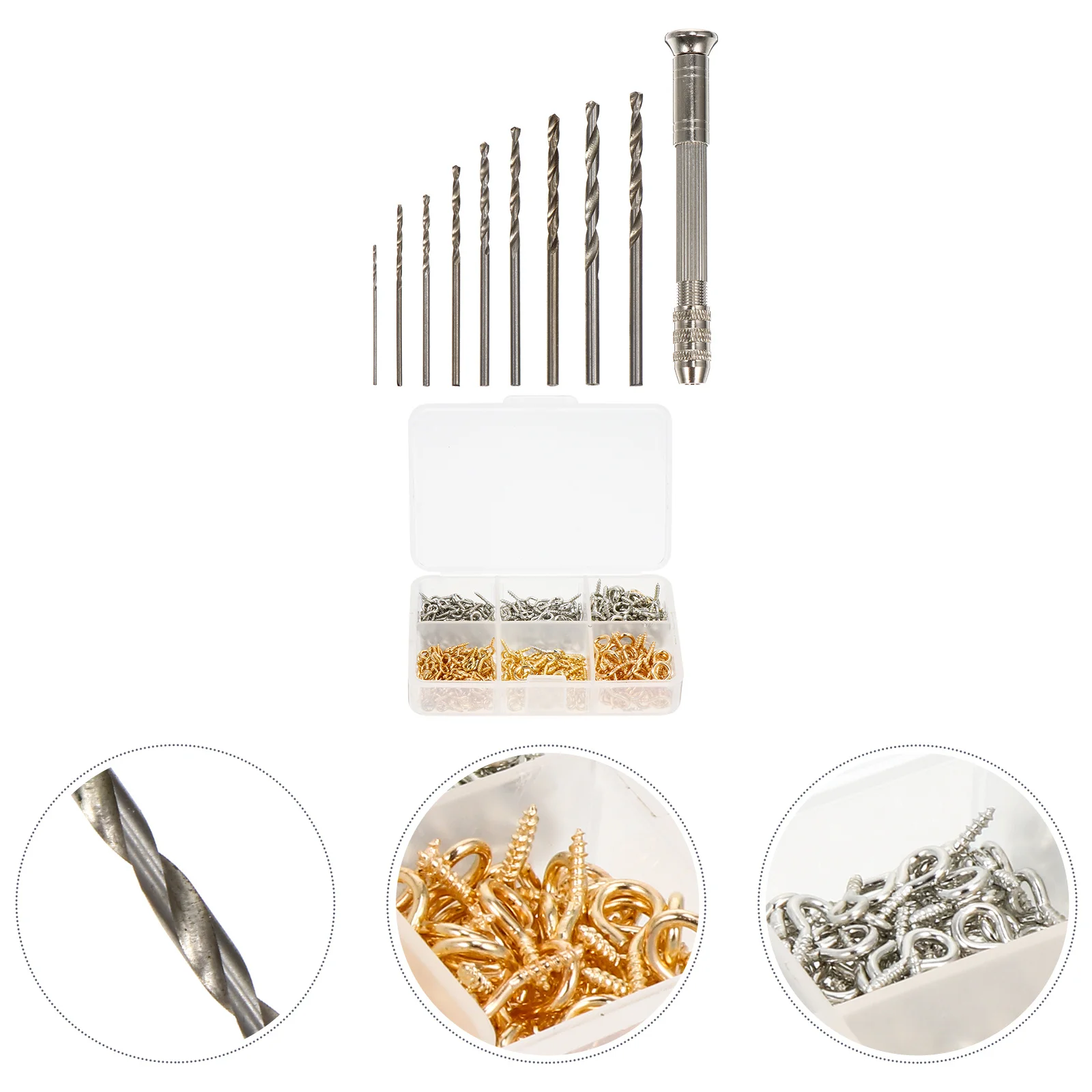 

1 set Crystal Glue Tool Diy Eyelet Screw Pin Hook Drill Kit Resin Crafts Hand Mini Bits Jewelry Supplies Marine Outdoor Use