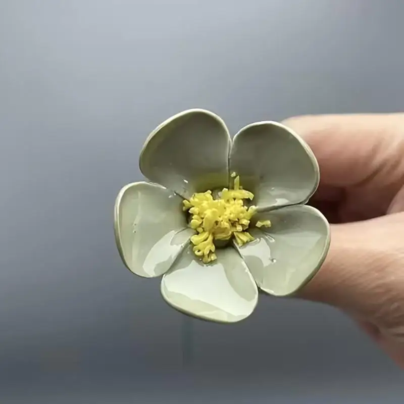 6/8/10pcs Ceramic Artificial Flowers Forget-me-not Floral Never Fading Eternal Flowers Home Decor Bringing Beauty And HopeHot