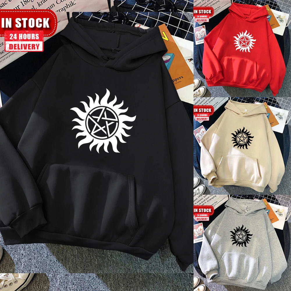 Aquarian Star Hoodies Sweatshirt für Männer Frauen Sam Dean Winchester Castiel übernat ürliche Dämon Crowley Horror Sci Fi Wissenschaft