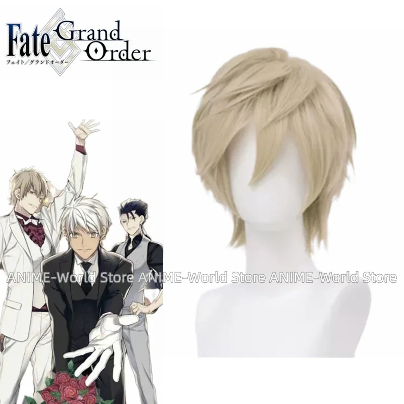 Game FGO Fate Grand Order Archer Gilgamesh Kiss Your Hand White Suits Wig Uniform Cosplay Costume