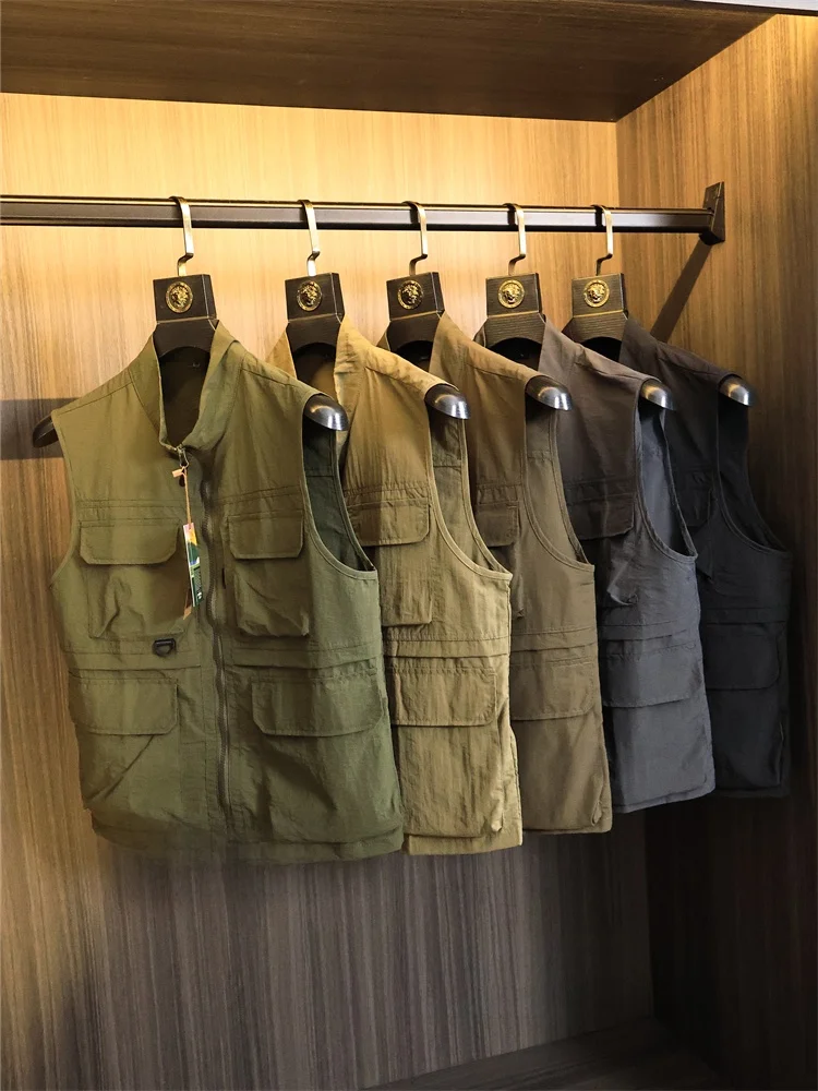 

Outdoor Tactical Vest Men's Autumn Thin Model Climbing Riding Multi-ket Jaet Faion Urban Sle Youth Sport Scene