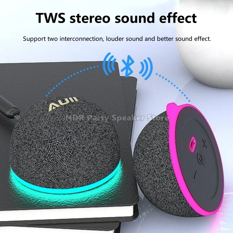 Nuevo Altavoz magnético portátil BT 5,3 Mini caja de sonido imanes teléfono móvil altavoces inalámbricos Bluetooth soporte con luz Led RGB
