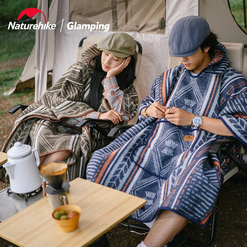 Naturehike 2022 New Outdoor Camping Wearable Wool Shawl Comfortable Warm Wool Blanket Shawl Multifunctional Warm Blanket Quilt