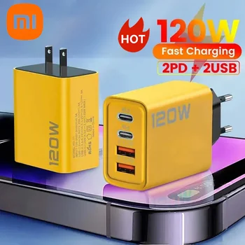 샤오미 120W 초고속 충전기, 고속 충전 C타입 초고속 충전기, 4 포트 USB C PD 충전기, 샤오미 아이폰 삼성 충전기 