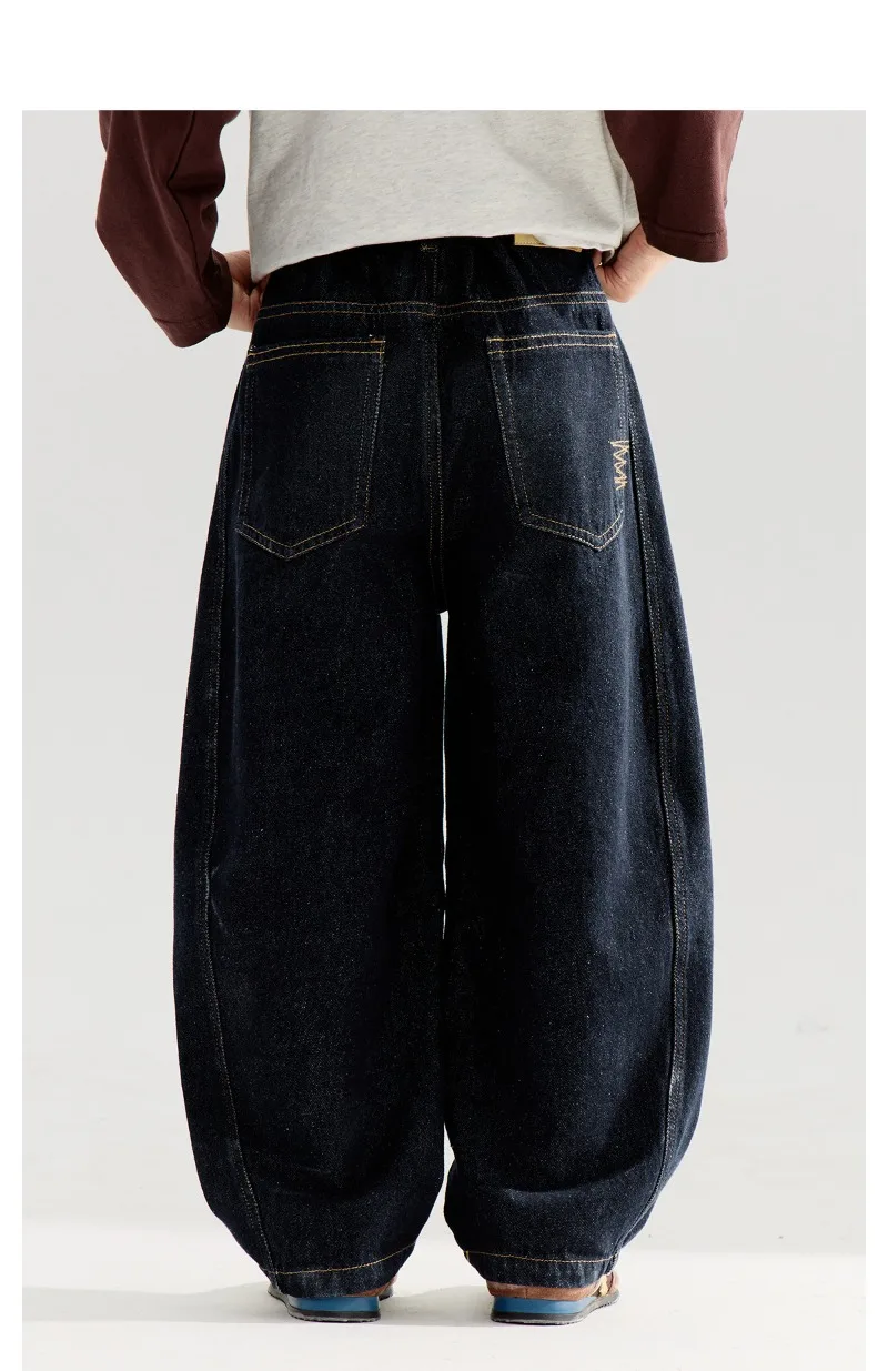 4-14 Jahre Jungen-Jeans UNITIM Herbst Kinder Jungen Trendige Denim-Hose Lose Elastische Taille Junge Teenager Jungen Gerade Hose Junior-Hose – Detail 23