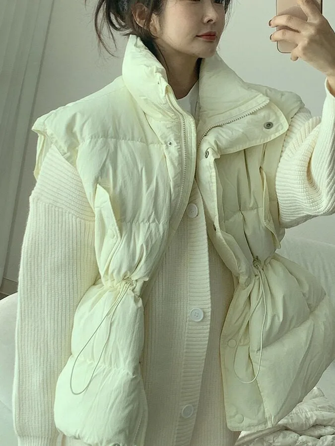 Korean Style Pure Color Simple Stand Collar Cotton Vest Women's Fashionable Inner Wear Suitable for Various Occasions