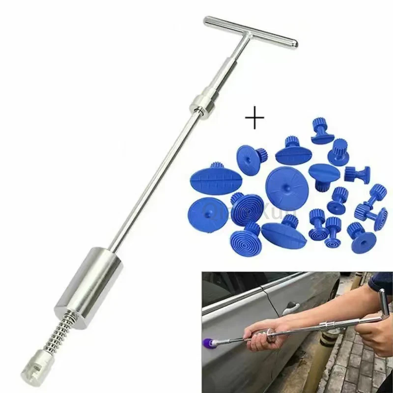 Car Dent Repair Tool Pulling Removal Kit Slide Hammer Reverse Hammer Tool Body Suction Cup / Adhesive Blue Glue Tabs