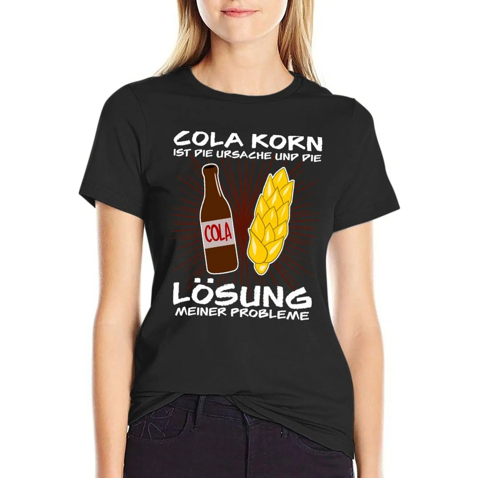 

Cola Korn T-shirt Aesthetic clothing tops anime clothes workout shirts for Women loose fit