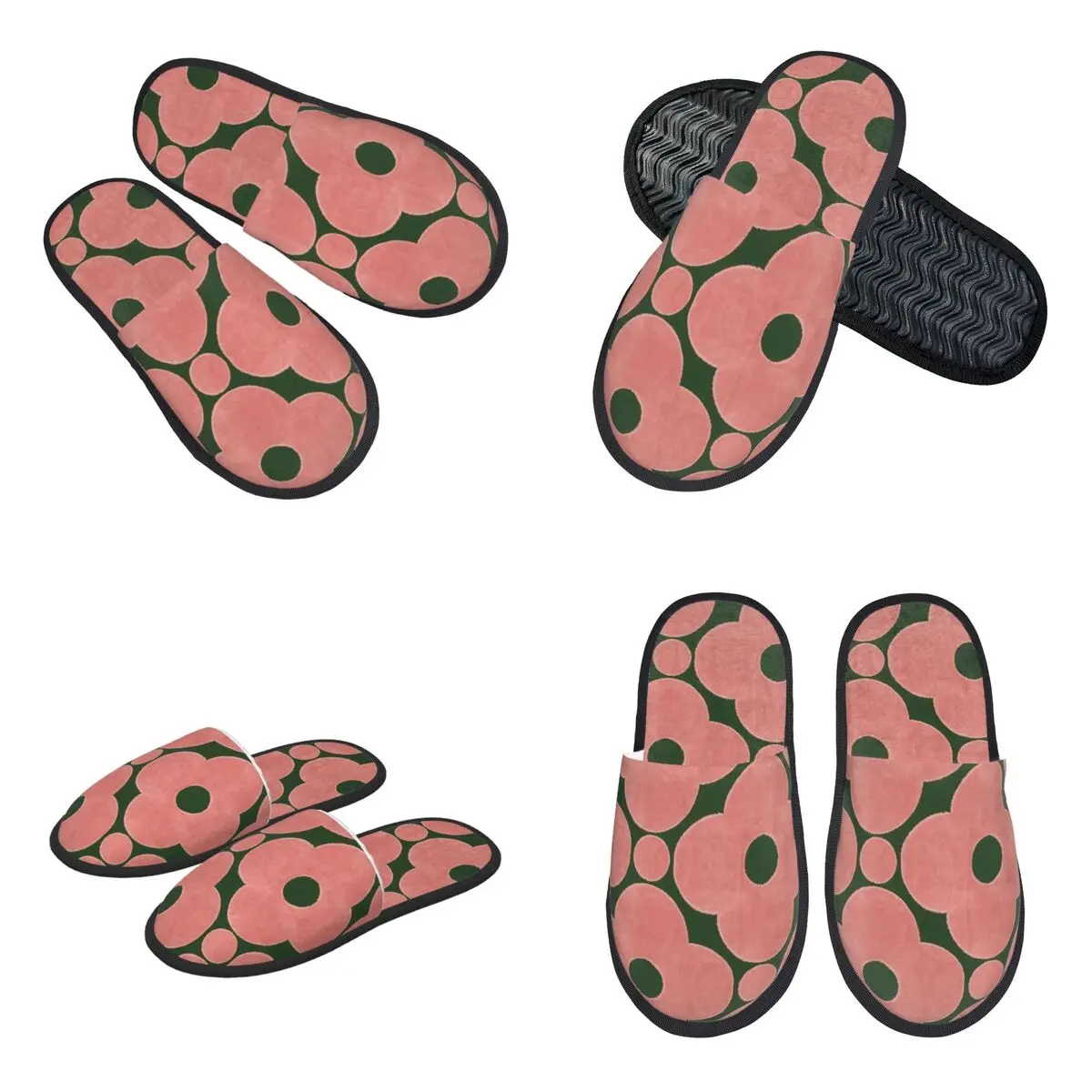 Chaussons personnalisés Orla Kiely à motif floral, en mousse à mémoire de forme, chauds et doux, pour femmes, pantoufles moelleuses pour la maison et la chambre à coucher.