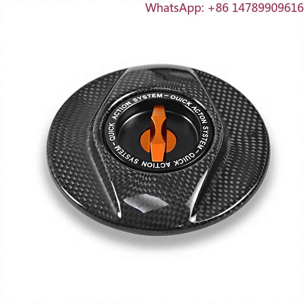 DTRAD DUKE 690 2012-2017 & DUKE 690 R 2014-2017 Carbon Fiber Keyless Quick Action Fuel Tank Caps Includes 2 KeysMotorcycle Parts