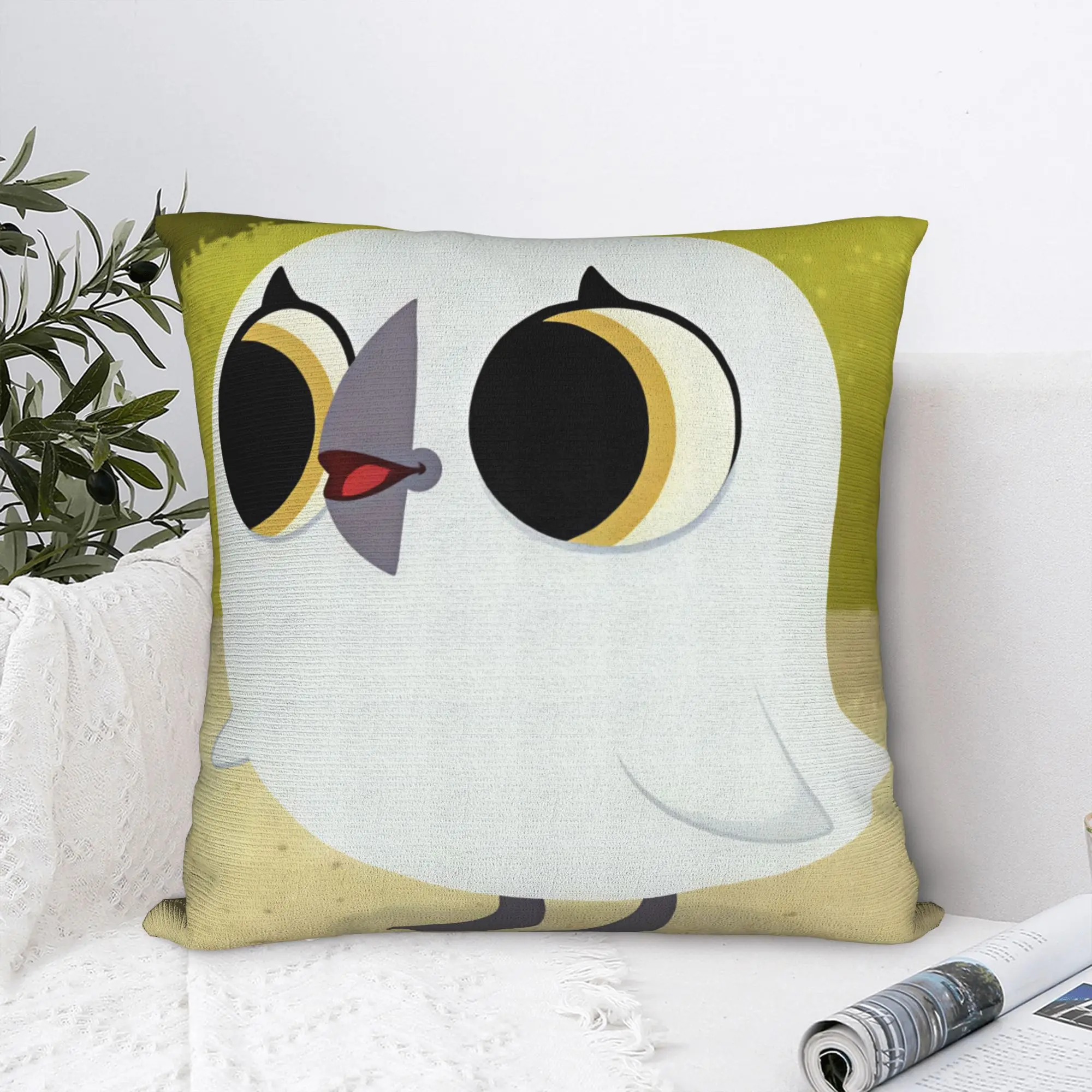 Pillow Case Puffin Rock And New Friends Soft  Pillow Cover For Sofa Bedroom Home Decor Retro Trendy Pillowcases