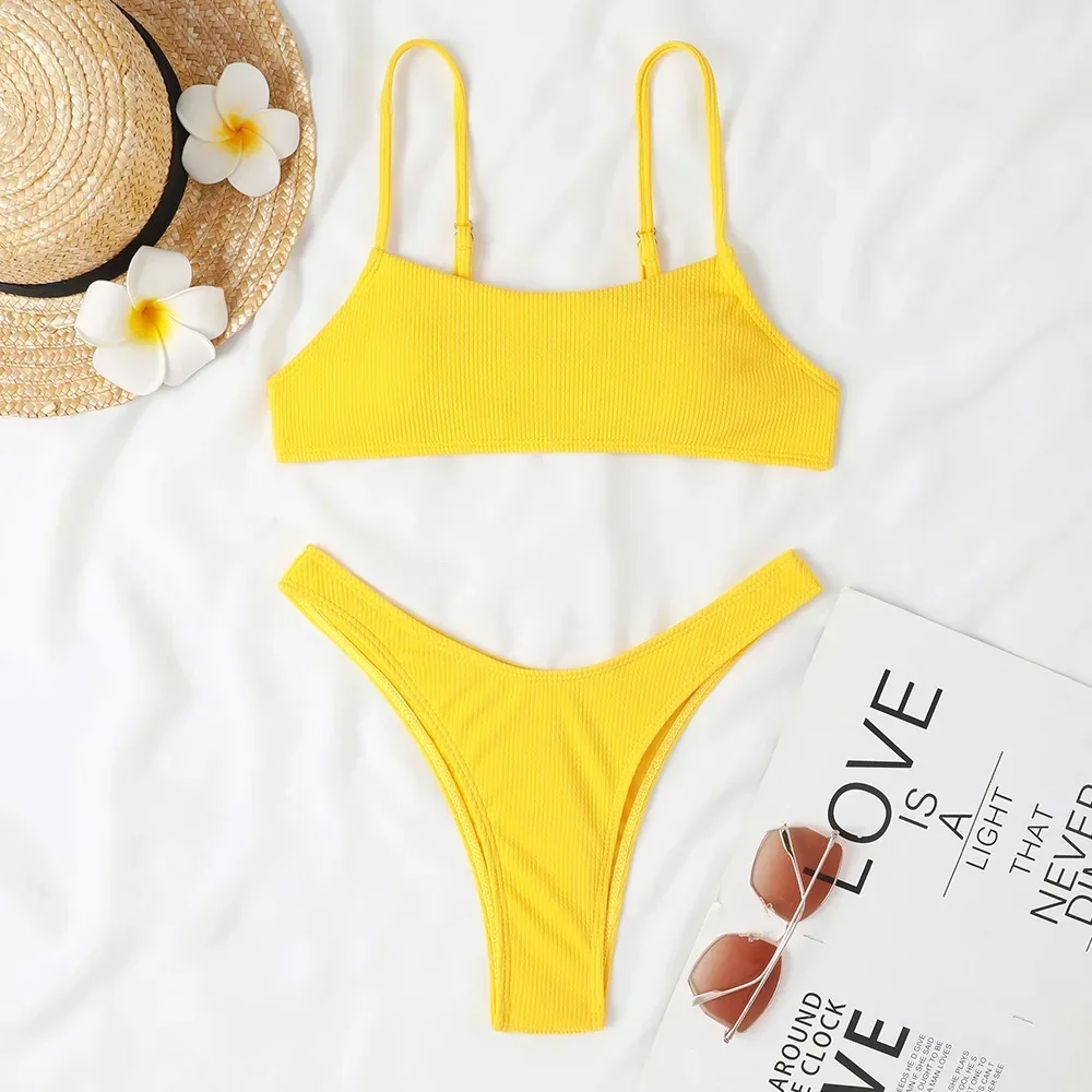 Vermelho micro biquíni 2024 biquini brasileiro com nervuras tanga maiô feminino alta corte natação maiô feminino verão beach wear