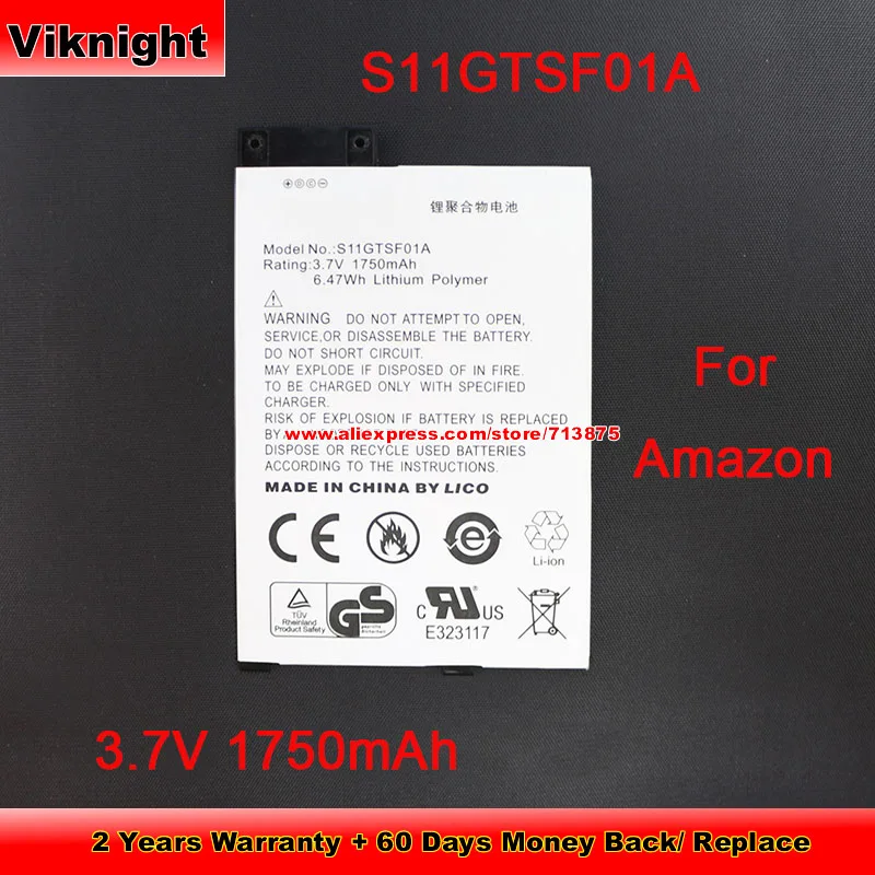 Replacement 170-1032-00 Battery 3.7V 6.47Wh S11GTSF01A For Amazonkindle 3rd Gen, Li-ion Rechargeable Battery Packs