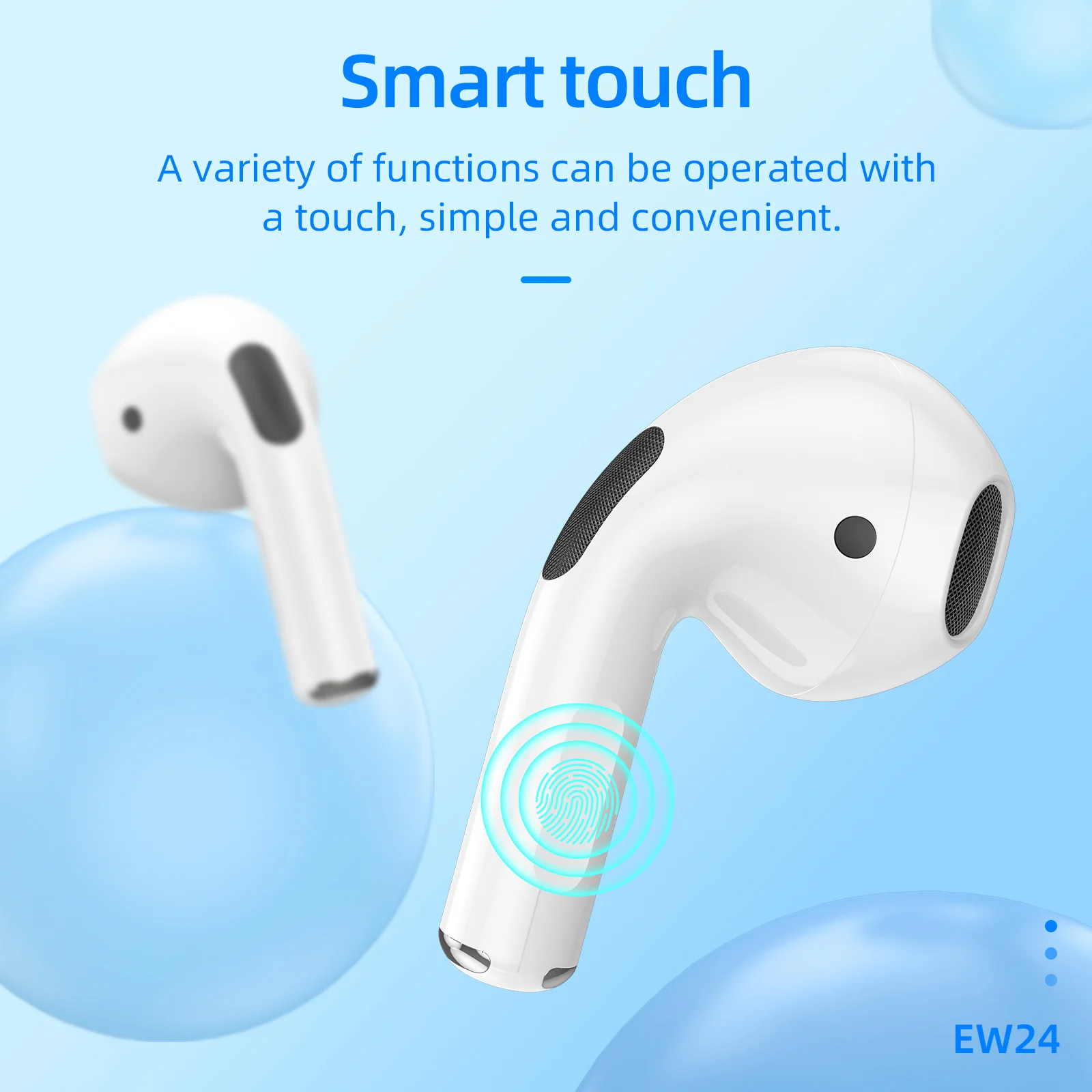 Hoco ew24 mini fone de ouvido bluetooth sem fio alto sons semi-in-ear música baixo fones de ouvido para iphone android móvel branco