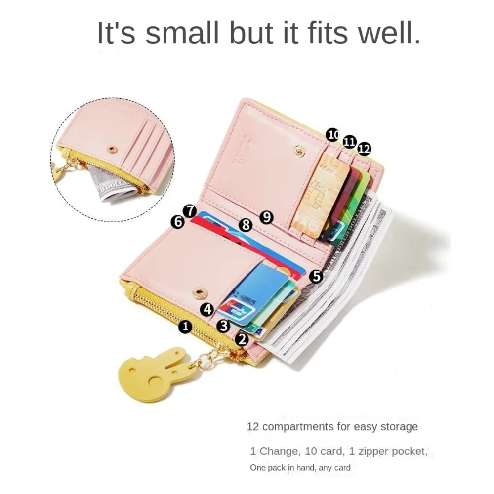 Sweet Cookie Design Biscuit Embossed Billfold PU Foldable Multi-card Coin Wallet Multi-card Slot Sweet Zip Cash Holder Travel