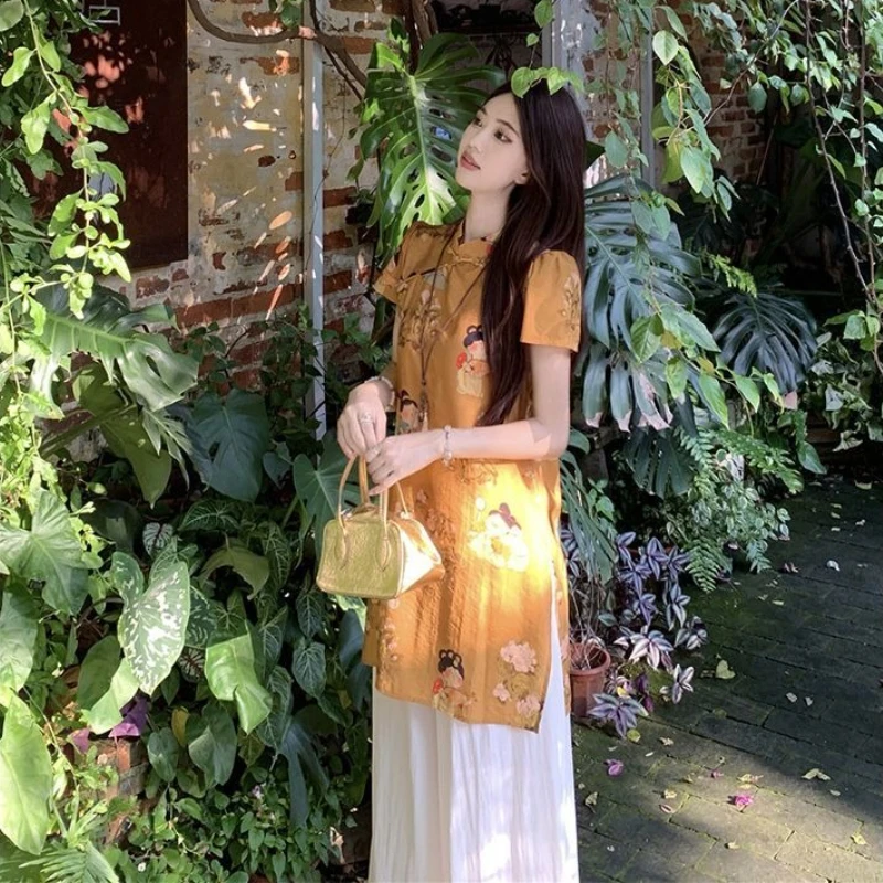 Summer 2025 Ladies Trouser Groups of Korean Luxury Promotion Y2k Streetwear Cheap Full Chinese Style Women's Pants Two Piece Set