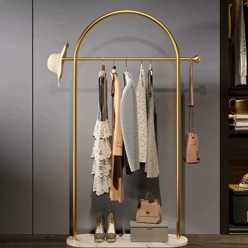 

Gold Aesthetic Clothes Rack Metal Unique White Boutique Designer Clothing Racks Living Room Percheros De Pared Room Furniture